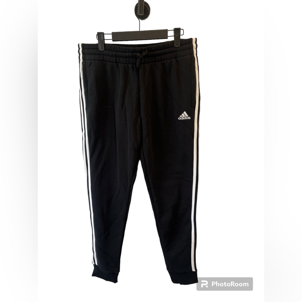 NWT ADIDAS WOMENS SIZE LARGE ATHLETIC TAPERED SWEATPANTS BLACK
